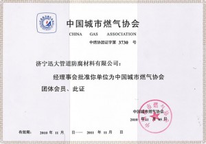 中国燃气协会证书